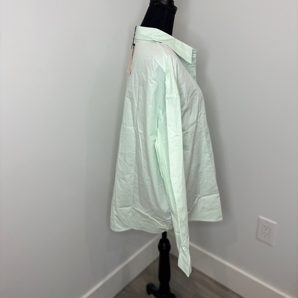 Missguided Green Oversized Button Up (sz 10) - Picture 5 of 8